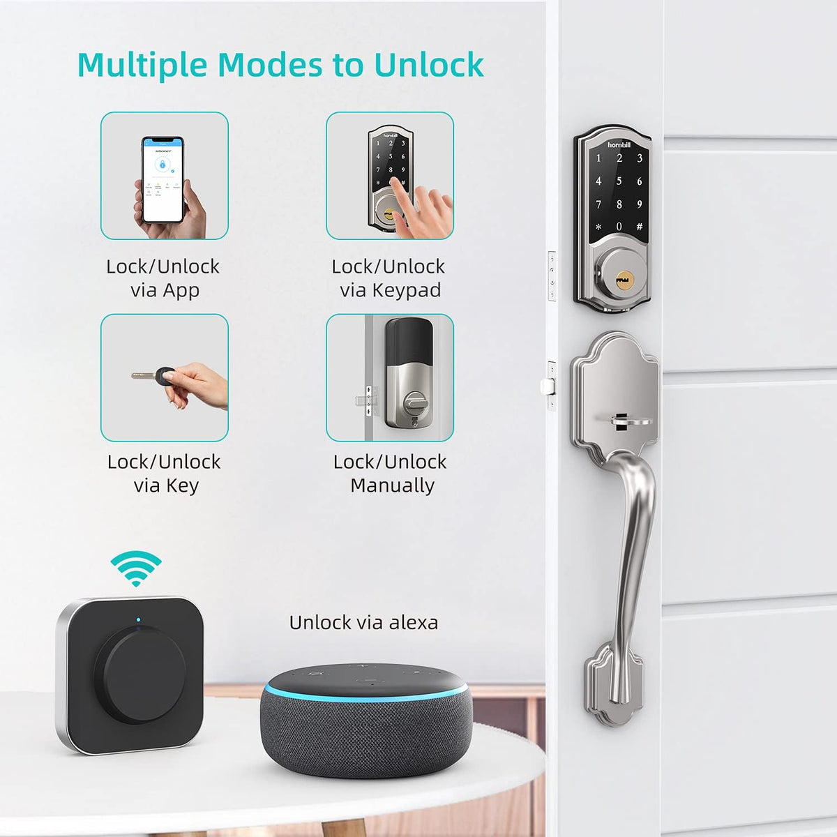 Smart Locks Deadbolt with Keypad, Bluetooth Electronic Touchscreen Auto Code Lock P6973