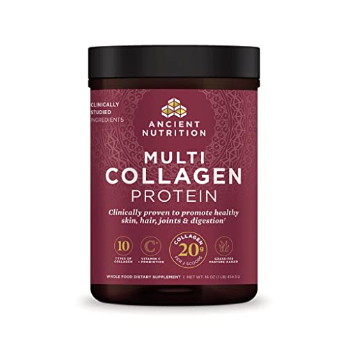Unflavored Multi Collagen Protein Powder with Probiotics, 45 Servings, 16oz B1369