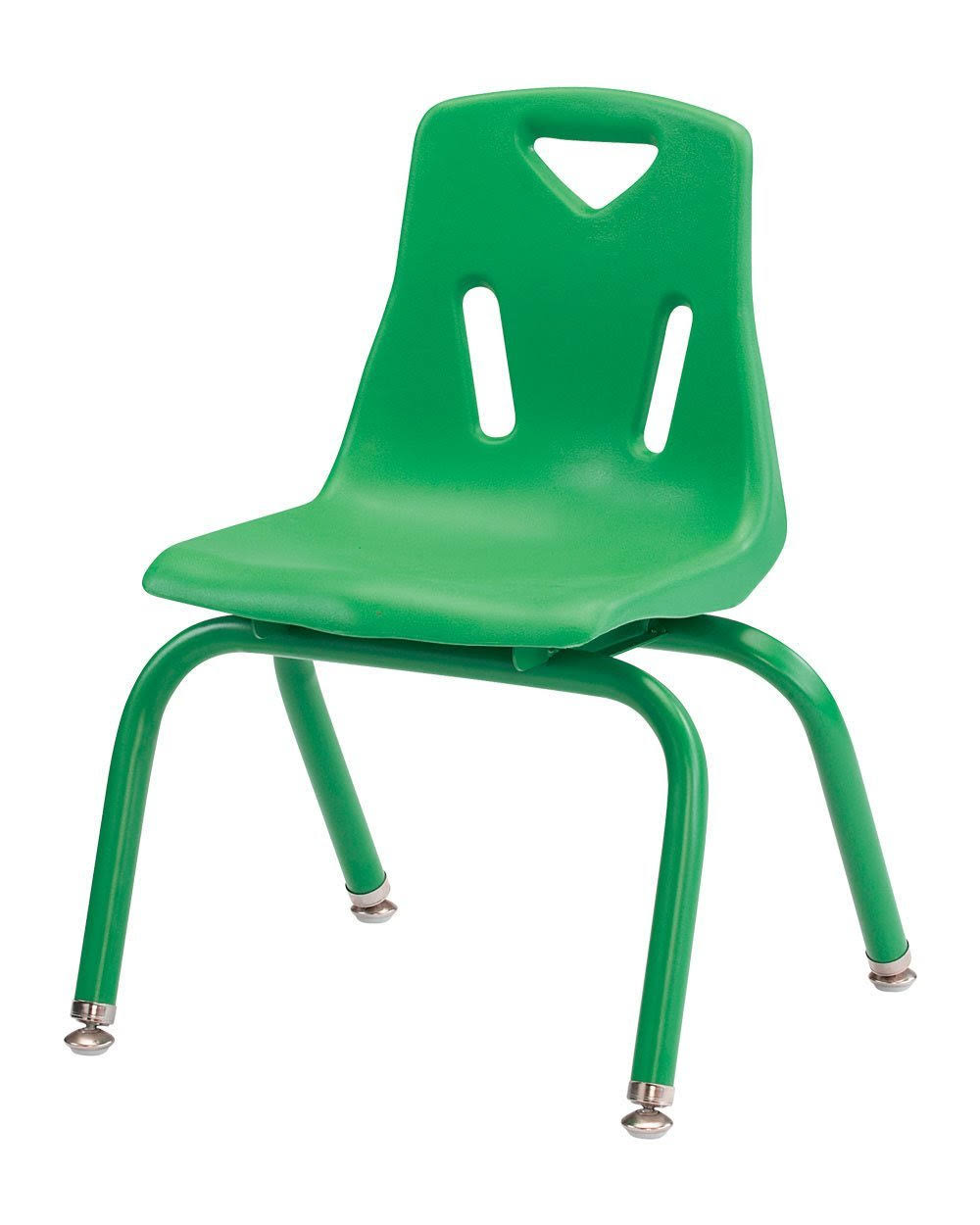 Green Stacking Chairs with Powder-Coated Legs, Set of 6 L8449