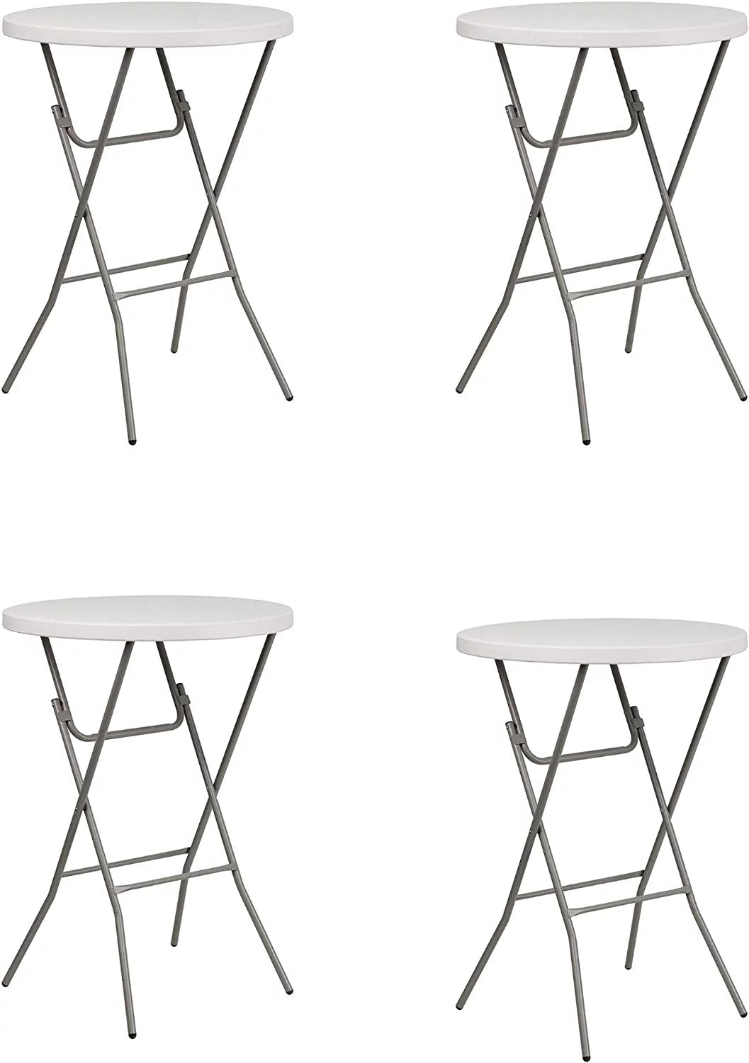 32'' Round Granite White Plastic Bar Height Folding Table F578