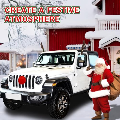 Car Reindeer Antlers with Red Nose & Tail R76656