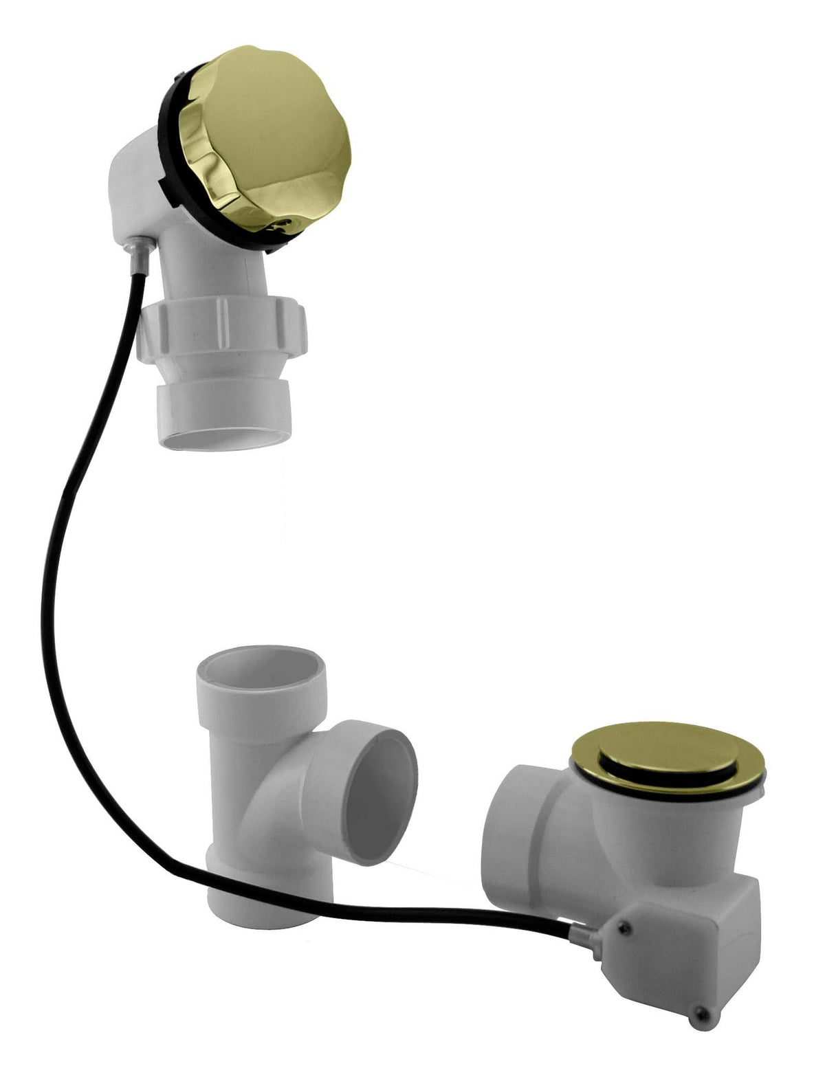 PVC Cable Drive Bath Waste Polished Brass X6557