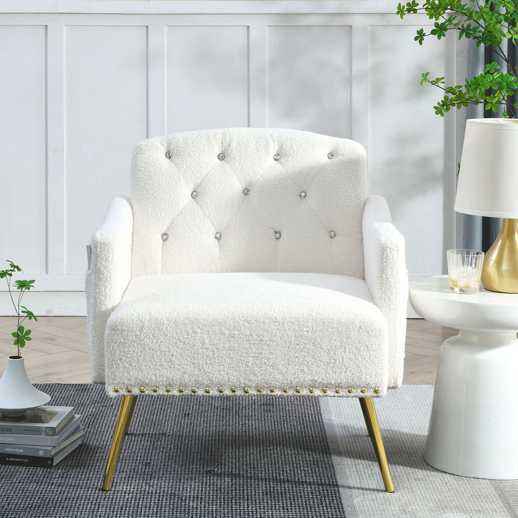 White Tufted Upholstered Armchair N650441