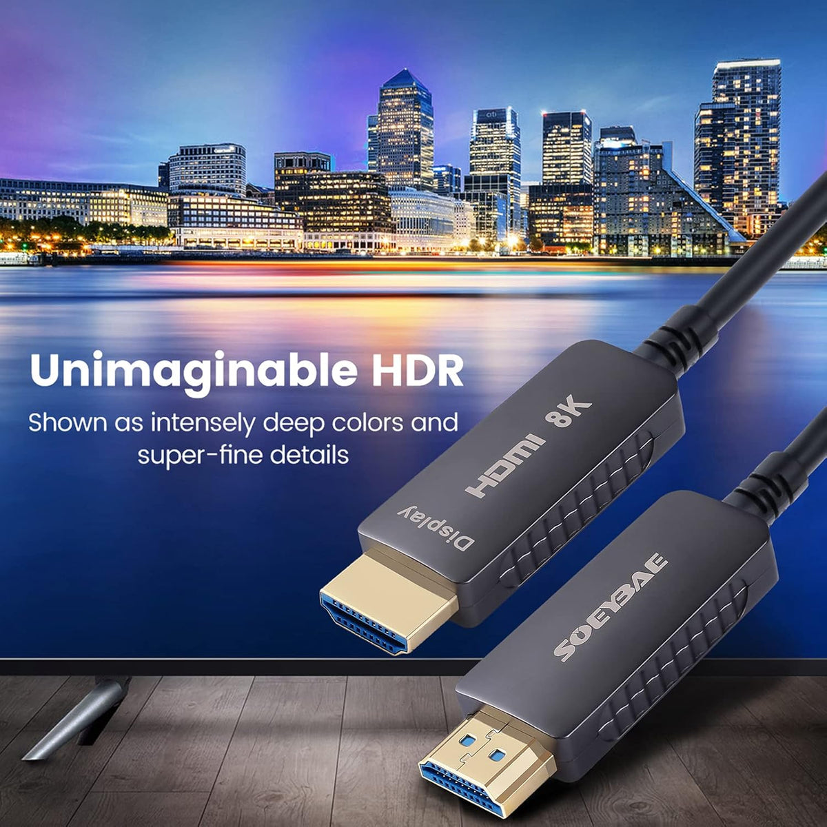 8K HDMI Fiber Optic Cable HDMI 2.1, 100ft/30m A850