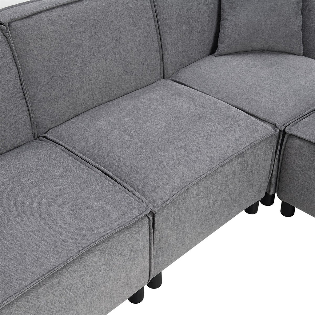 97\*74" Chenille Fabric L-shaped Sectional Sofa with Chaise Lounge Y47723