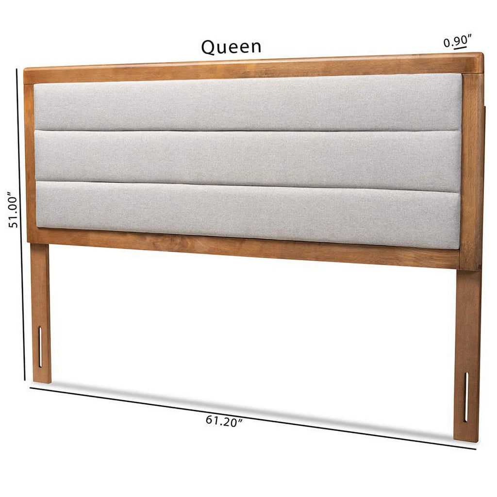 Light Gray Walnut Brown Full Size Wood Headboard B6765