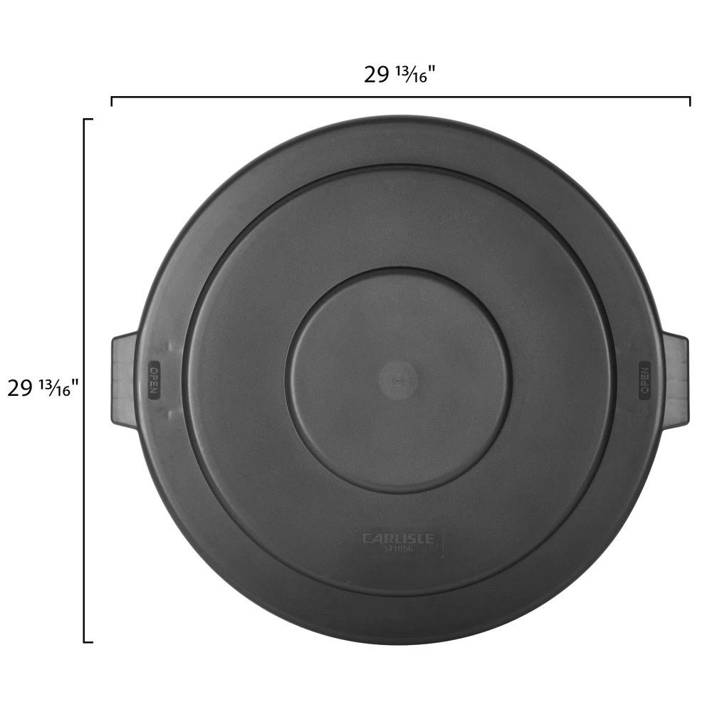 Black Flat Round Trash Can Lid T185