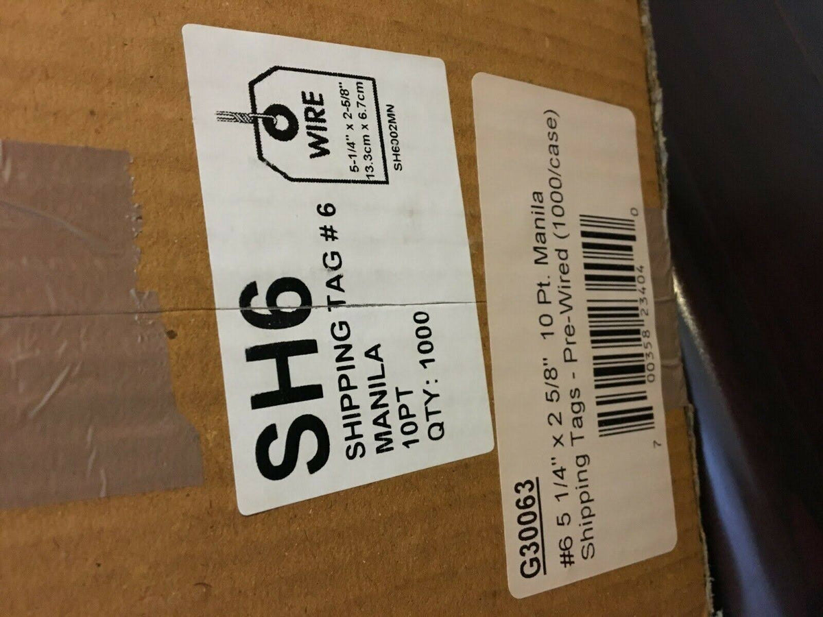 10 Pt Manila Shipping Tags, 1000/Case H30473