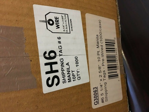 10 Pt Manila Shipping Tags, 1000/Case H30473