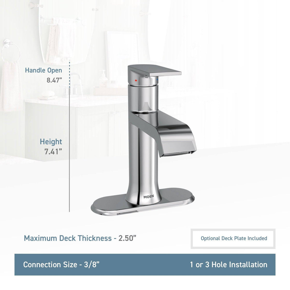 Matte Black Single Handle Bathroom Faucet with Drain I79756