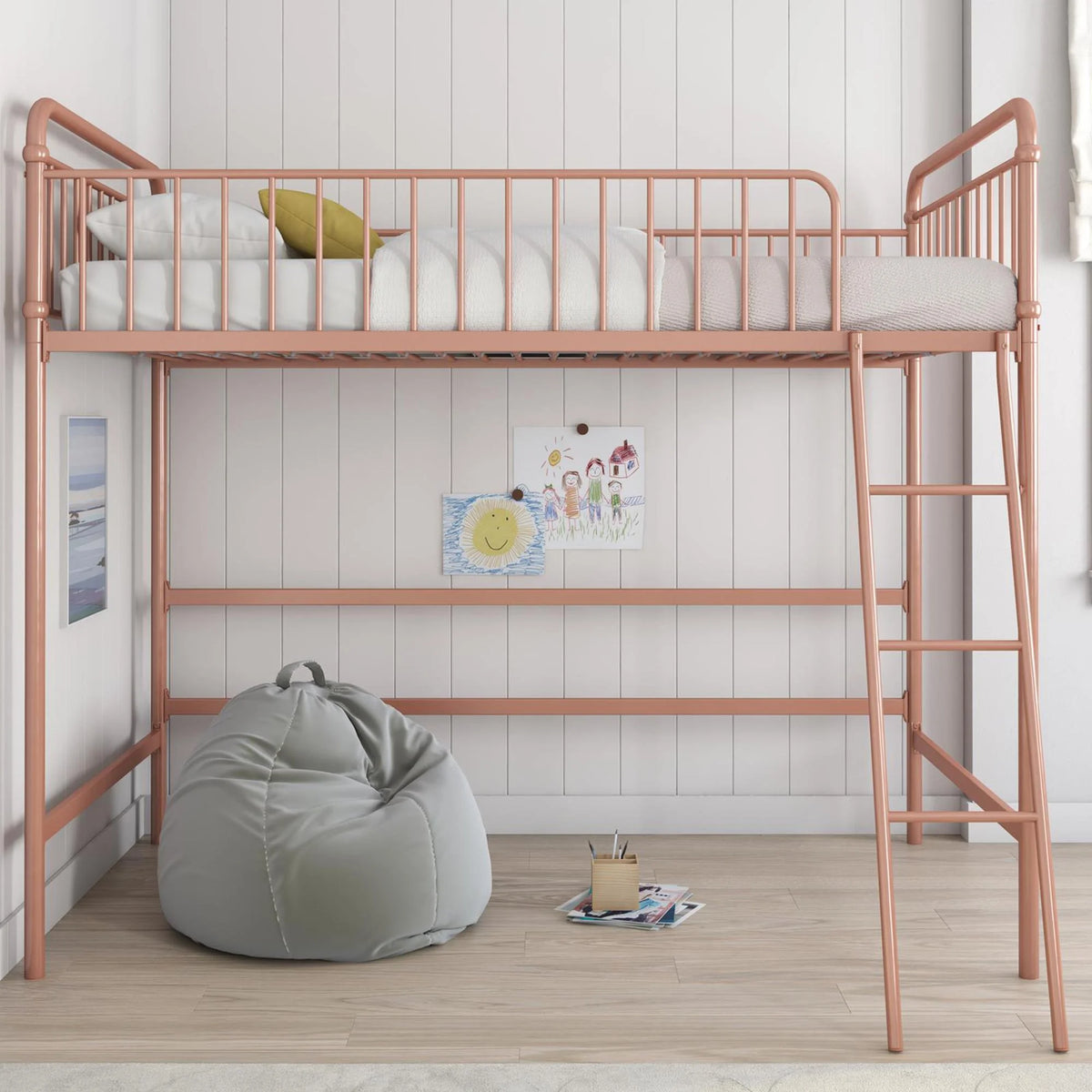 Black Twin Metal Loft Bed G94675