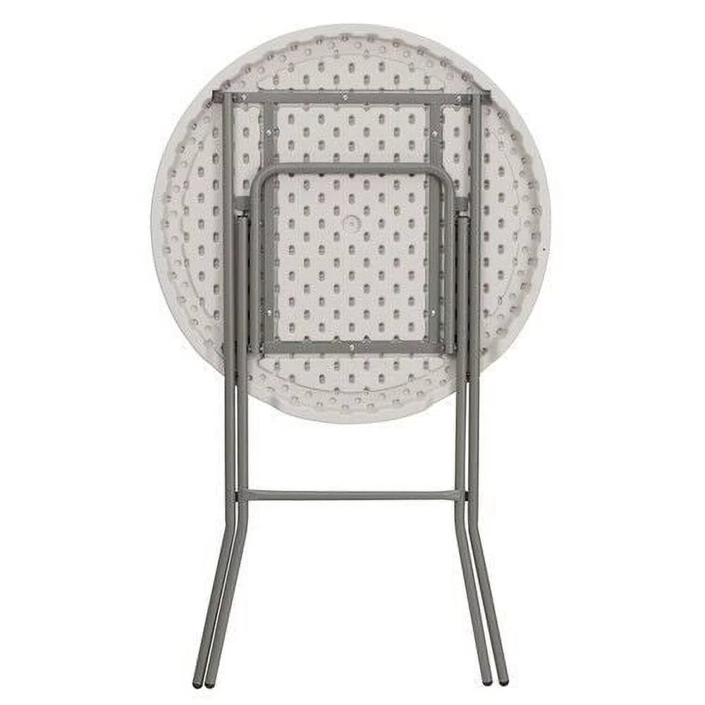 32'' Round Granite White Plastic Bar Height Folding Table F578
