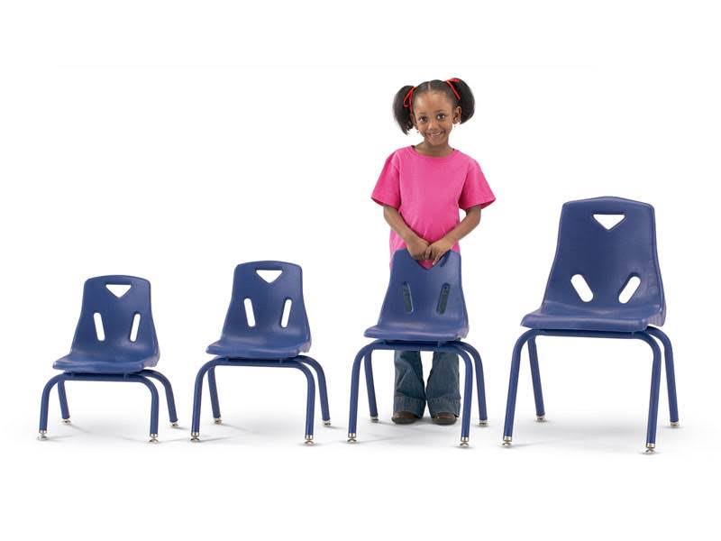 Green Stacking Chairs with Powder-Coated Legs, Set of 6 L8449