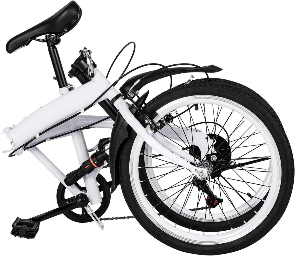 20" Folding Kids Bike 6 Speed High-Carbon Steel MTB Bicycle with Fenders, Height Adjustable Max Weight 90KG Dual Disc Brake Non-Slip T917