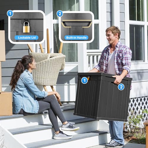 100 Gallon Black Resin Outdoor Storage Box K175