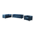 Navy 3 Piece Fabric Sofa Loveseat and Chair Set R5813