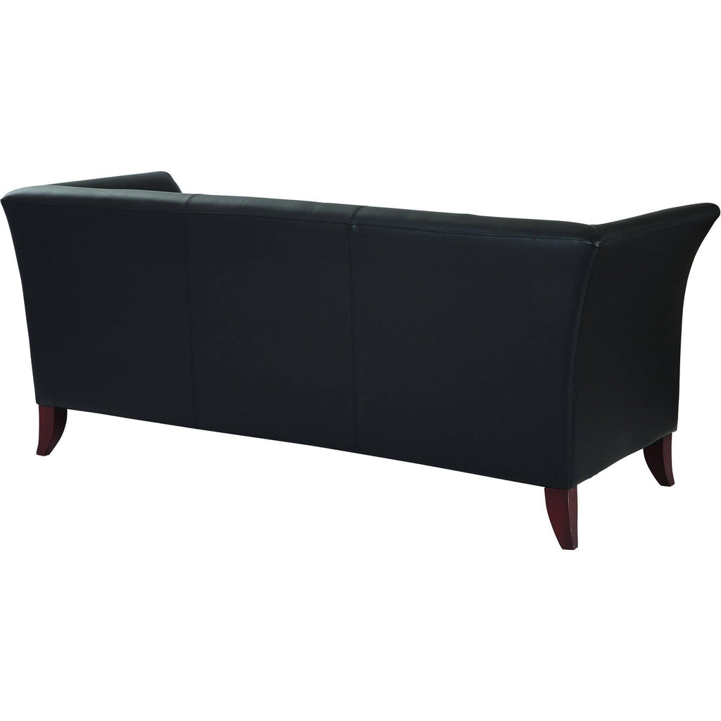 Black Faux Leather Sofa H49837