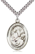 Large Oval Pewter Pendant with 24" Chain C52890