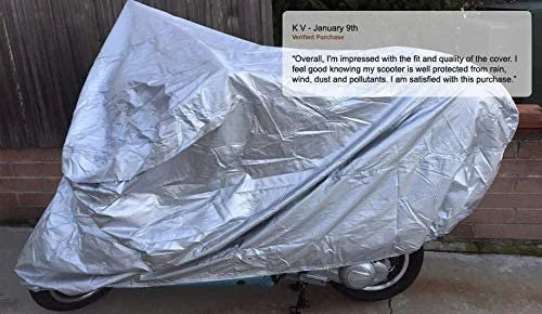 Weatherproof Motorcycle Cover with Reinforced Securing Straps and Storage Bag T388