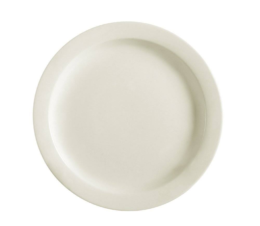 Narrow Rim 7-1/4-Inch White Stoneware Plate, Box of 36 H410
