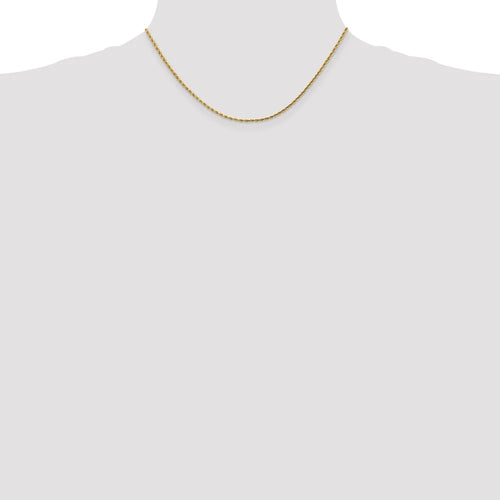 14kt Yellow Gold Diamond Cut Rope Chain with Lobster Clasp, 16 inch C2768