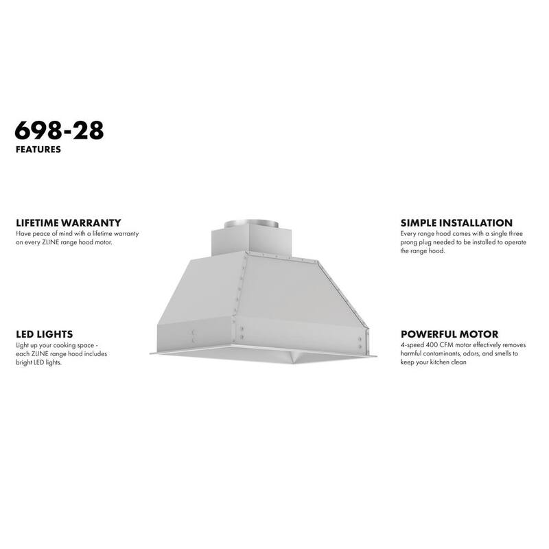 700 CFM Ducted Range Hood Insert in Stainless Steel S895