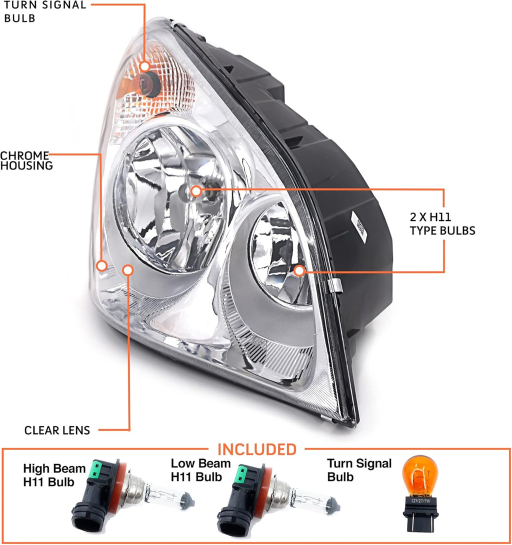 Headlight and Fog Light Lamp Set Left Right Side with Bulbs F885
