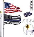 25FT Telescoping Aluminum Flag Pole Kit Y21138