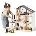 53Pcs Wooden Doll House with Furniture A684081