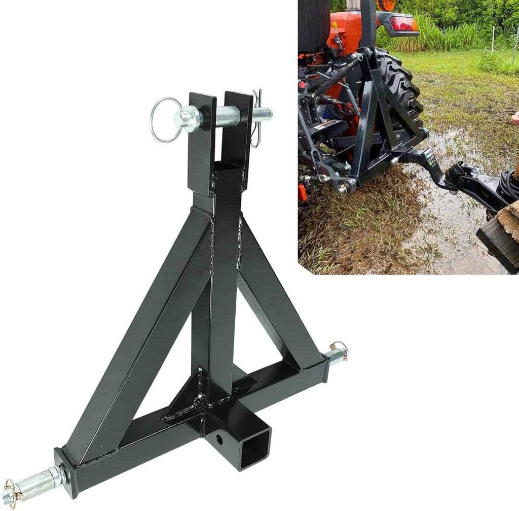 2 Receiver 3 Point Trailer Hitch Category 1 Tractor Tow Drawbar Adapter D13397
