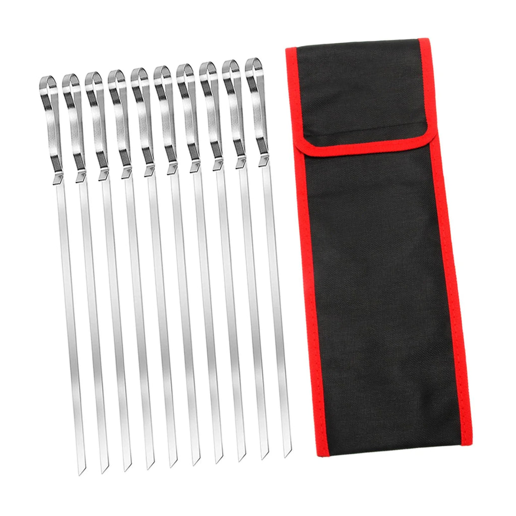 10 Piece Barbecue Skewers with Cloth Bag D376348