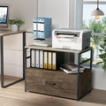 Wood Lateral File Cabinet with Drawer and Open Shelf O82506
