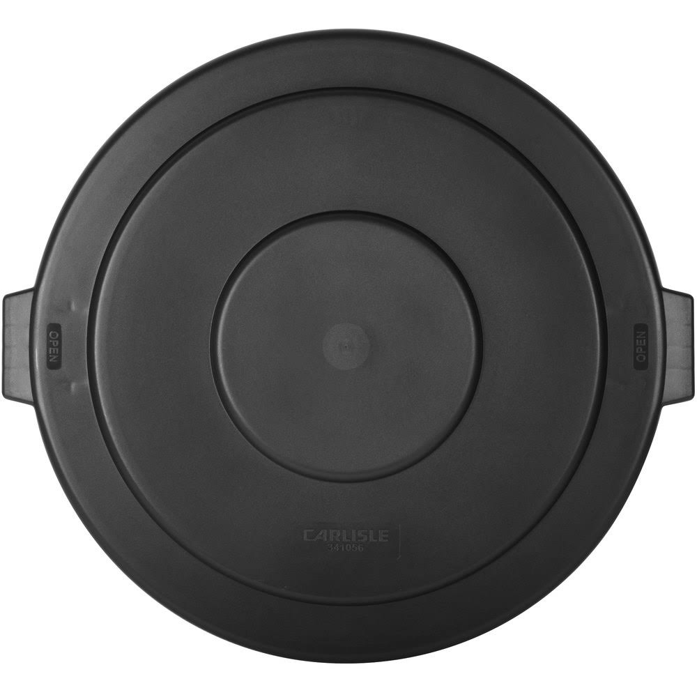 Black Flat Round Trash Can Lid T185