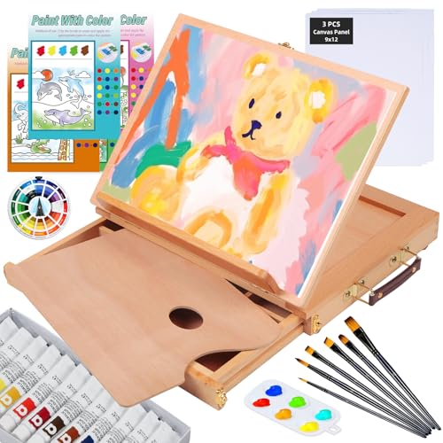 29 Pcs Acrylic Paint Set with Tabletop Easel Q1784