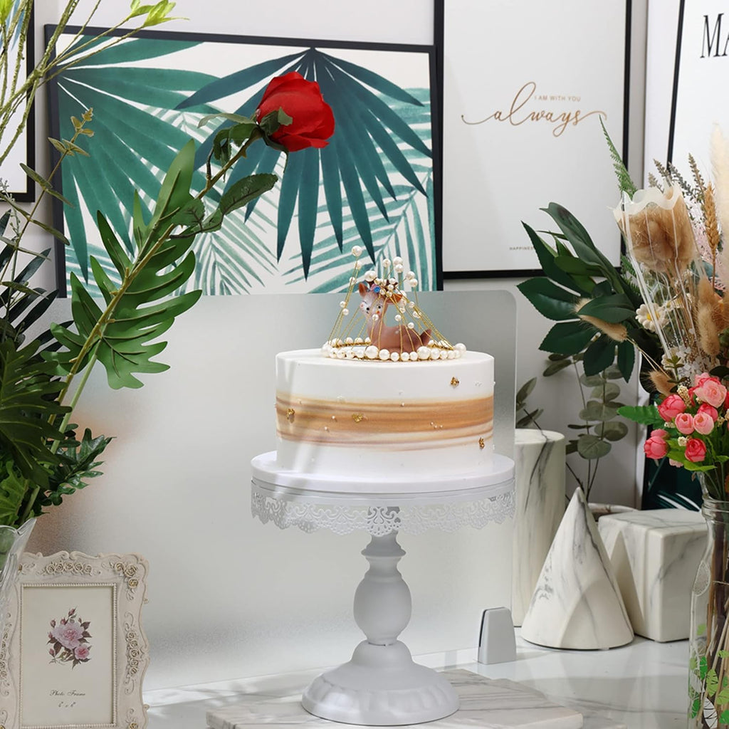 6 Pcs Metal Cake Stands Set Matte White U493