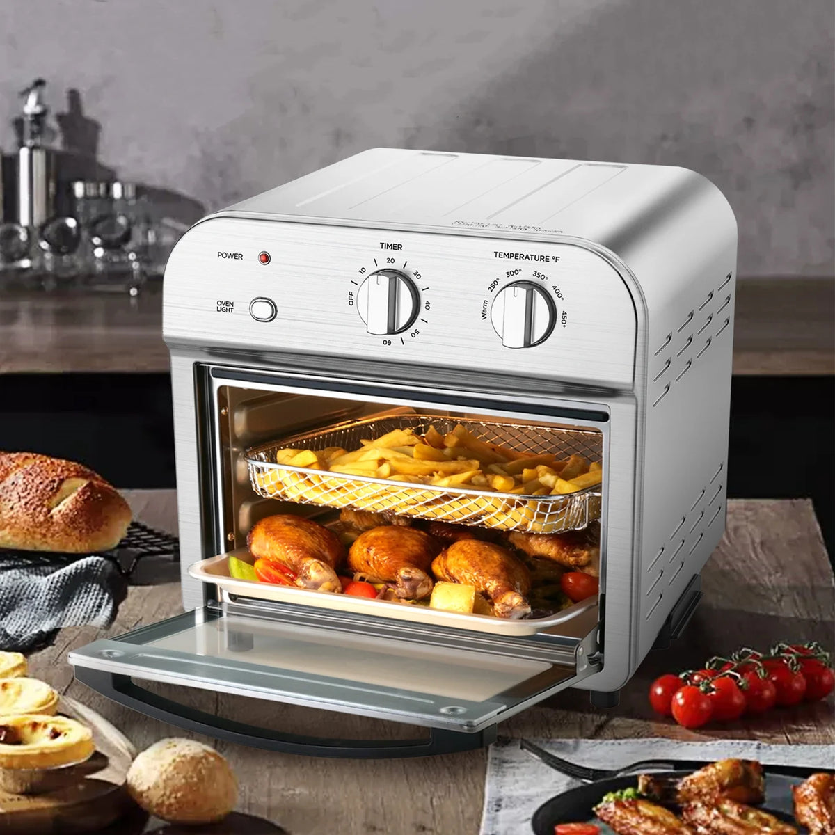 11Qt 1500W Stainless Steel Air Fryer Oven I9782