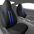 Automotive Seat Covers Full Set Universal Fit Air Compatible 3 Zipper Bench Black-Purple D548