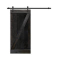36 in. x 84 in. Charcoal Black Knotty Pine Wood Interior Sliding Barn Door M577318