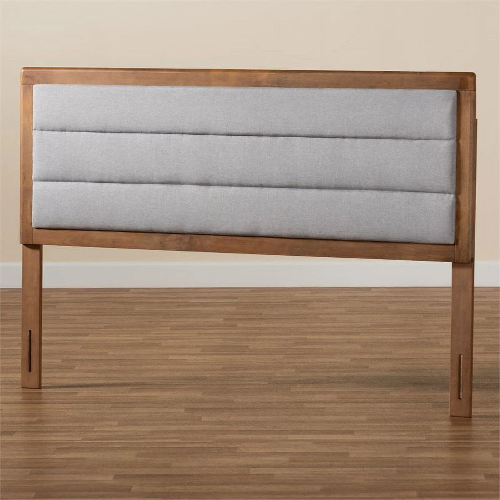 Light Gray Walnut Brown Full Size Wood Headboard B6765