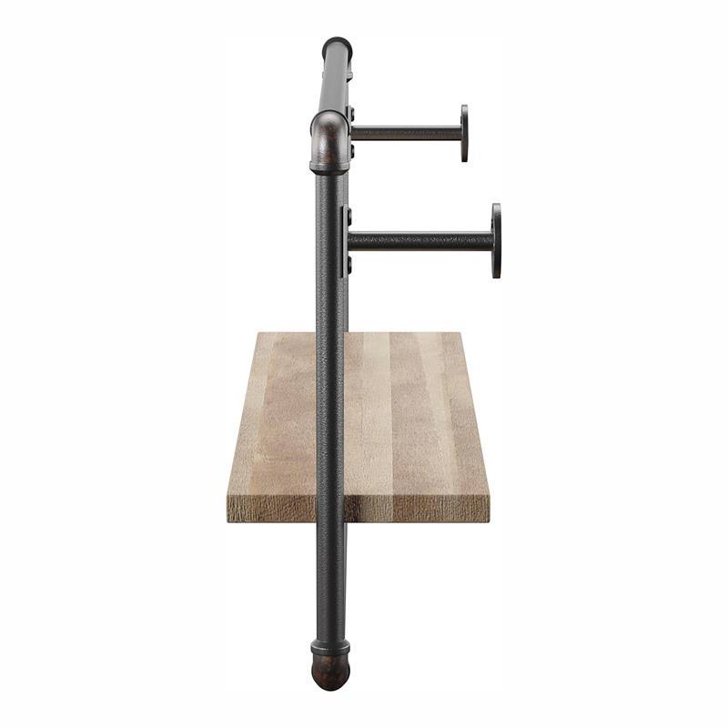 Sand Black Wood Wall Shelf H63511