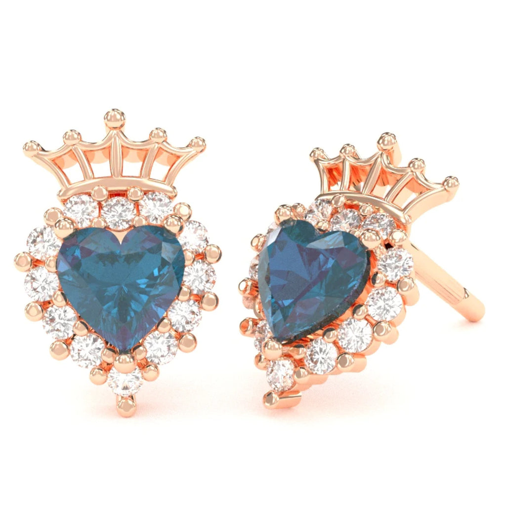14k Rose Gold Alexandrite Stud Earrings L656332
