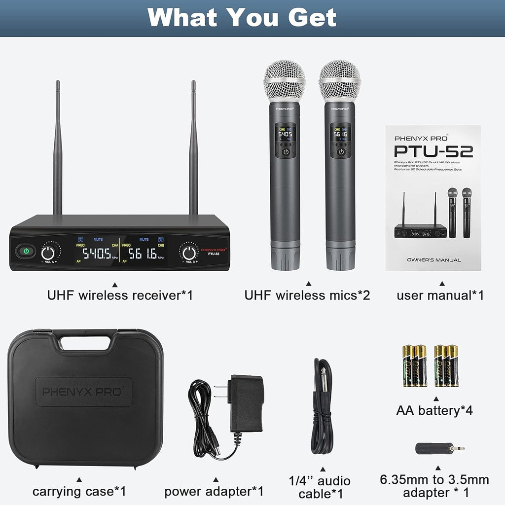 UHF Wireless Handheld Microphone System with Case V9465
