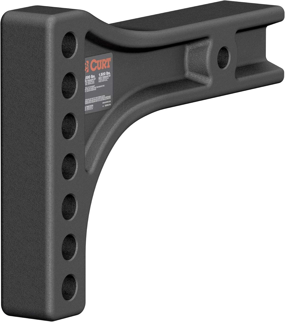 Replacement Weight Distribution Hitch Shank, 2-1/2-Inch Receiver, 2-Inch Drop, 6-Inch Rise, Black P17059