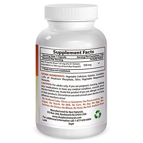 Bee Propolis 500 mg 120 Capsules G322097