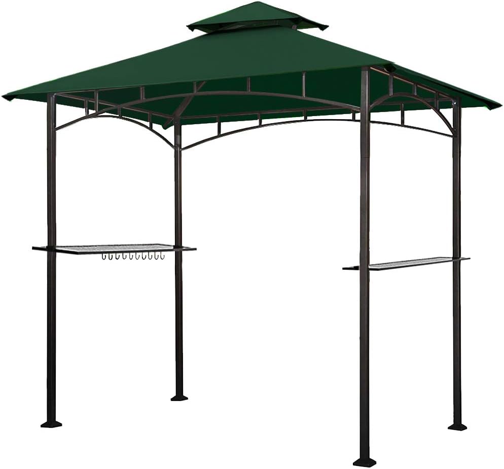 5x8 Grill Gazebo with Double Tier Canopy and Steel Frame Z3842