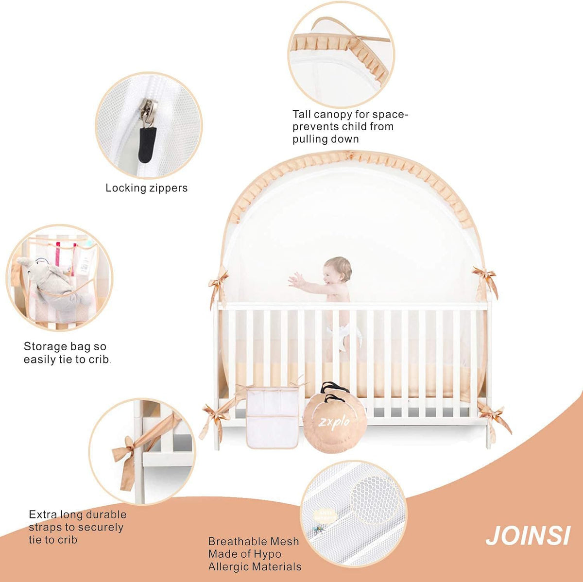 Baby Crib Pop up Tent Mesh Cover N833