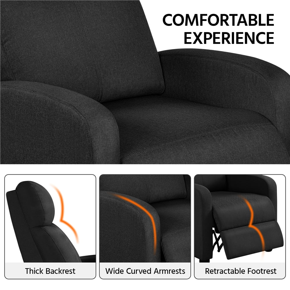 Black Fabric Recliner Chair P8119