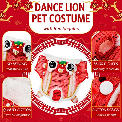 Red Lion Dance Dog Costume Hoodie (2X-Large) H95908