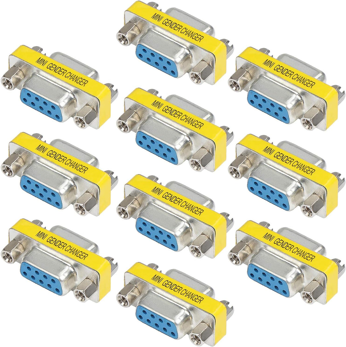 9 Pin DB9 Female to Female Gender Changer Adapter 10 Pack Y406