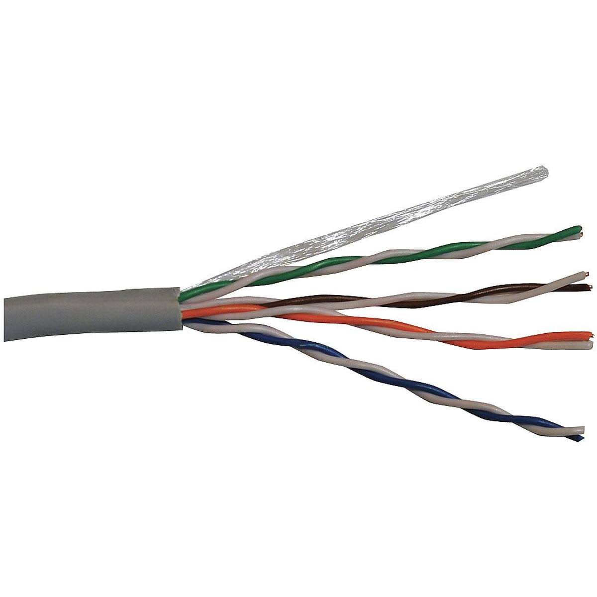 Cat 5e Cable, 24 AWG, 1000 ft, Gray V30190